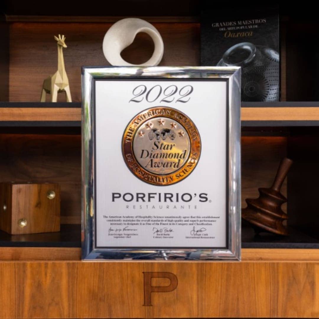 Porfirios Restaurante Star Diamond Award